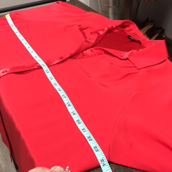 Lafayette 148 New York Red Silk Button Blouse - Picture 11 of 12